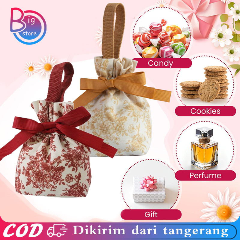 

1pcs Pouch Serut Imlek Wedding Bahan Kanvas Kantong Permen Lucu