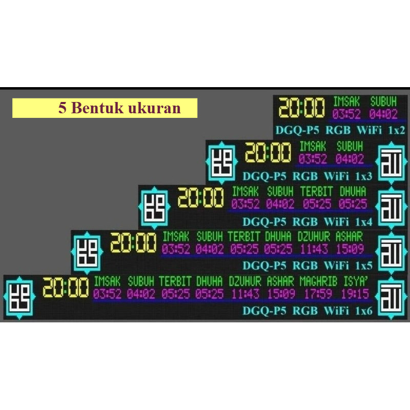 JAM MASJID DIGITAL JADWAL SHOLAT RUNNING TEXT FULL COLOR silahkan cek out