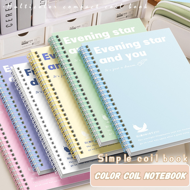 

Colorful Spiral Notebook 2 Sizes 120 Pages 180 Degree Lay Flat for School Supplies Stationery Office Durable Creative Gift Tool