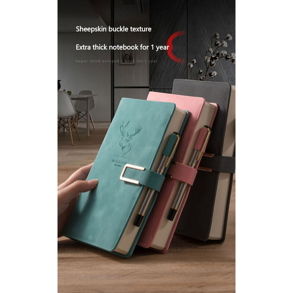 

Antler Deer Head Notebook - A5 Leather Journal with Magnetic Snap Closure