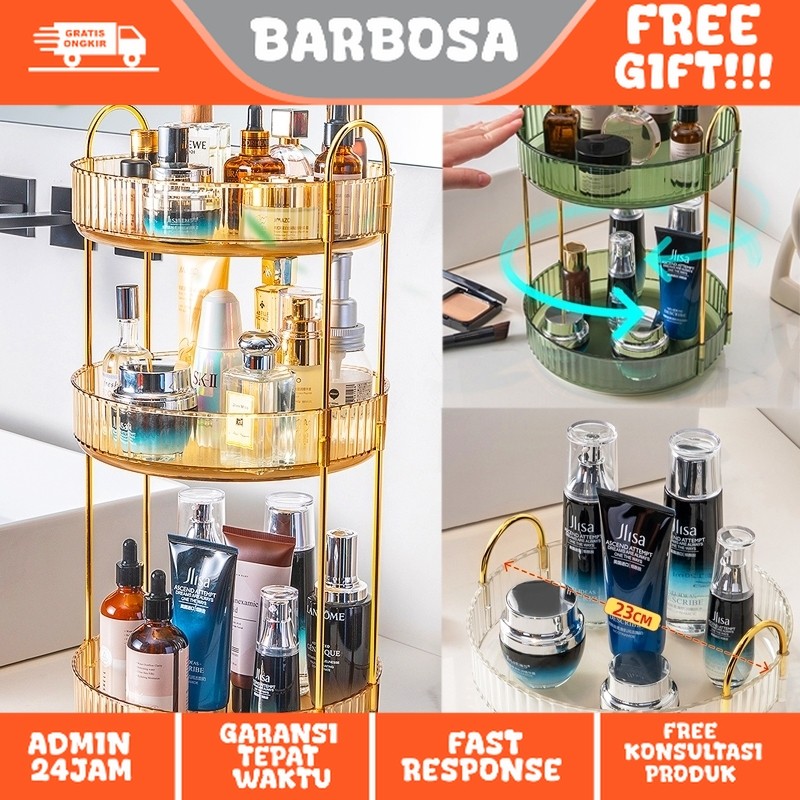 Rak Make Up Kosmetik Petak Acrylic Putar 360 Derajat Diamond Transparan Rak Organizer Makeup