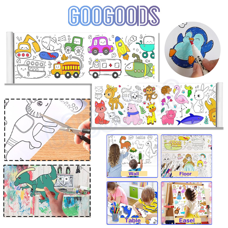 

GG 3 METER Graffiti Scroll Kertas Mewarnai Jumbo Anak/lembar roll kertas mewarnai untuk anak panjang / mainan mewarnai gambar