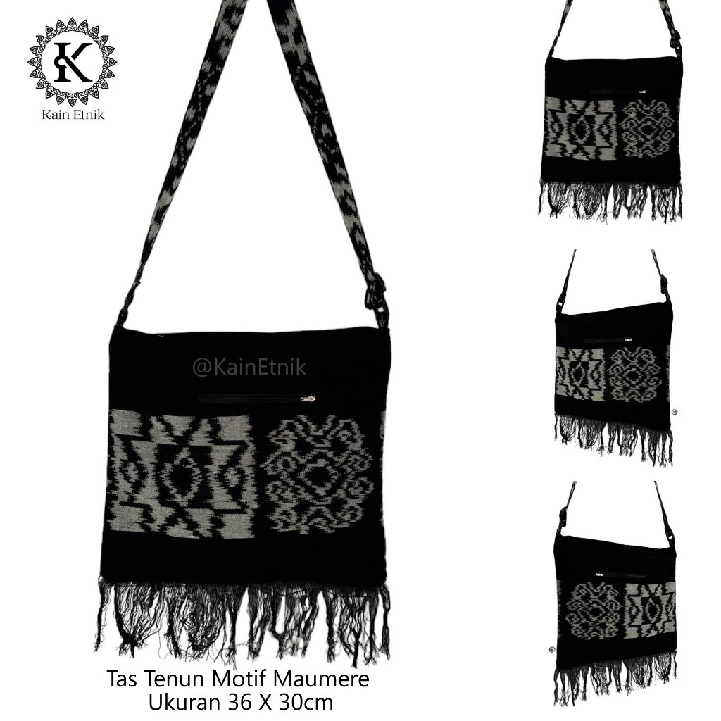 Tas Selempang Tenun Besar / Tas Tenun Besar - Kain Etnik