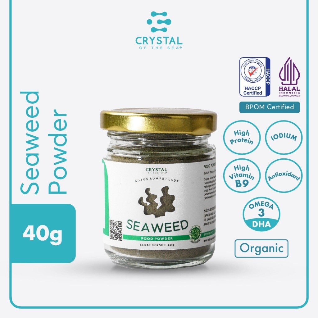

Crystal of the Sea | Seaweed Powder (40GR) (10GR)/ Bubuk Rumput Laut / Bubuk Nori - Taburan Sup MPASI NON MSG