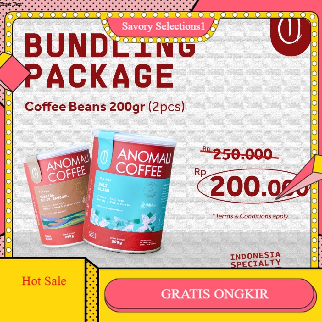 

【SAVORY】 SALE!! Anomali Coffee Paket Biji Kopi Indonesia - 2 Kaleng - 200 gram