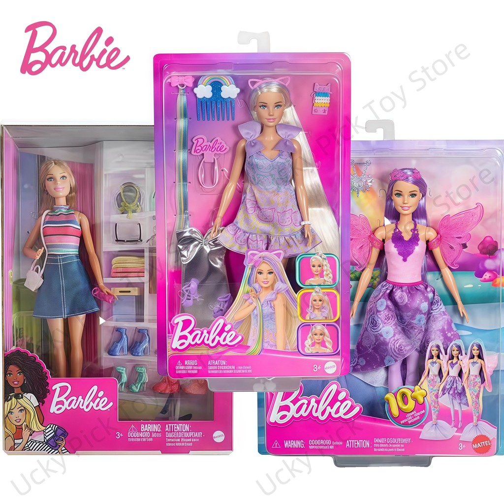 Genuine Barbie Doll Dress Up Mermaid Fantasy Fairy Tale Princess Cute Doll Model Statue Collectible 