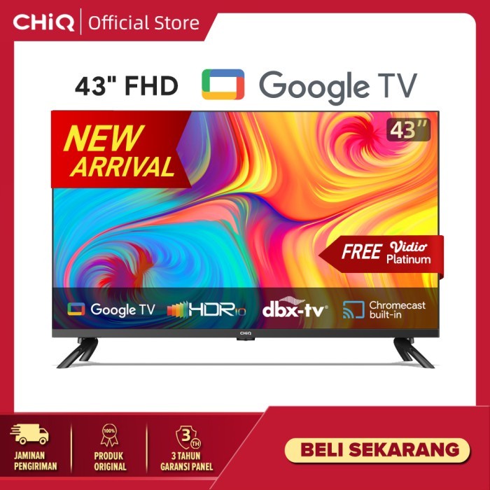 Google TV CHiQ 43 inch Smart TV FHD Youtube Digital TV (L43G7P Pro)