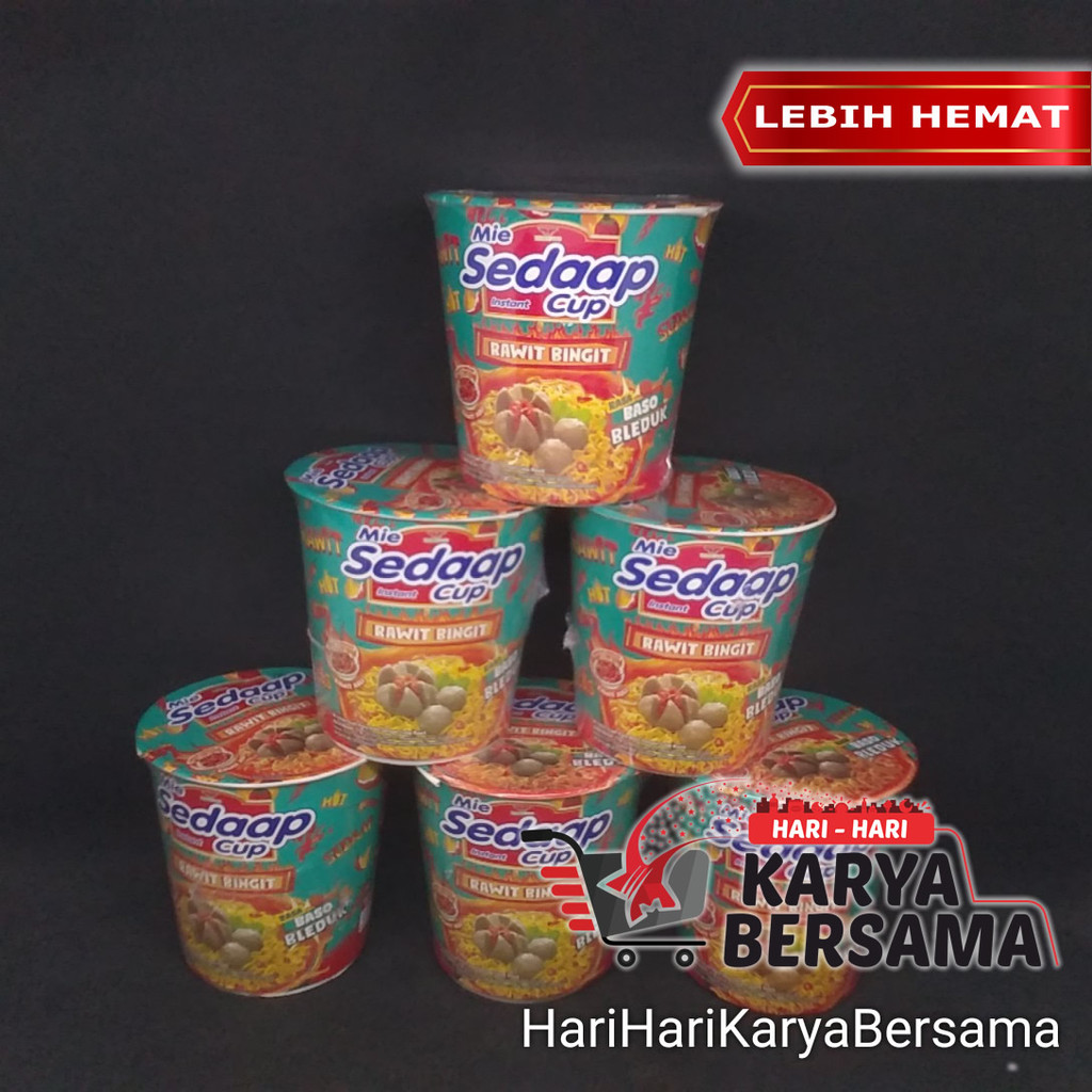 

MAKANAN MI INSTAN MIE SEDAAP SEDAP RAWIT BINGIT BASO BLEDUK CUP PACK 6'S X 77GR