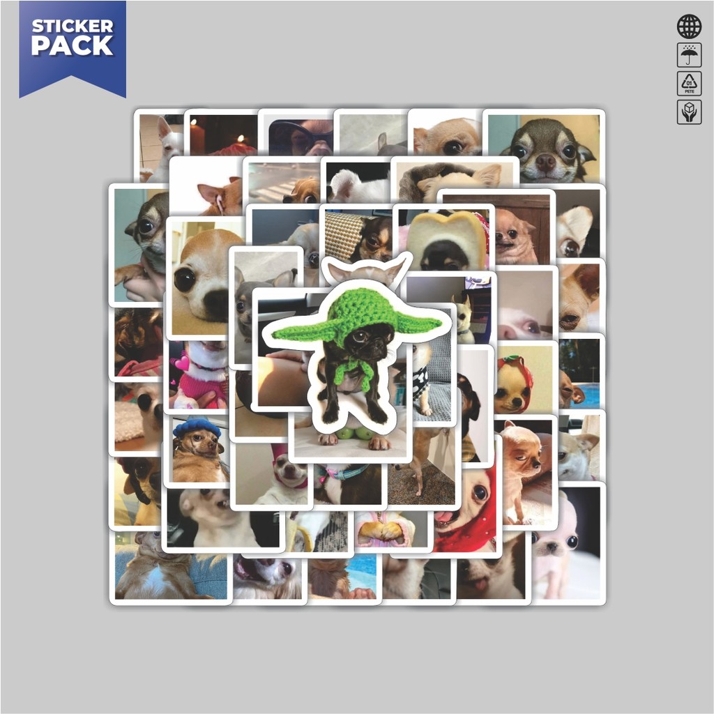 

[100PCS]Stiker Pack Stiker Cihuahua Aesthetic Vinyl Anti Air Dekorasi Sticker Laptop Buku Journal Koper Helm Casing HP Gitar Helm Skateboard