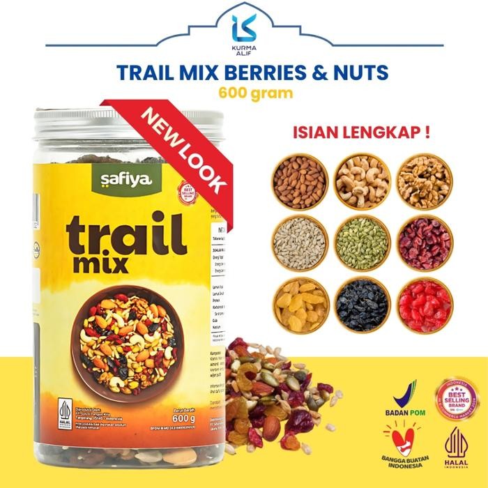 

SALE Trail Mix Safiya Berries Nuts and Seed Isian Komplit Fruity Tasty - Jar - 600 grTERLARIS