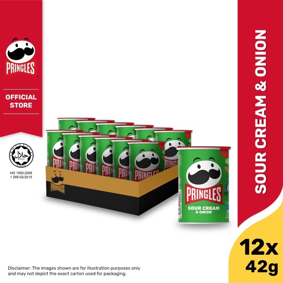 

[CARTON DEALS] Pringles Sour Cream & Onion Keripik 42gr (12 pcs)