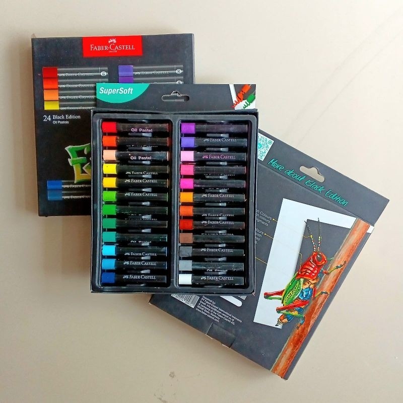 

Crayon Oil Pastel Faber Castell 24 Warna Black Edition ( Set ) [ Original ]