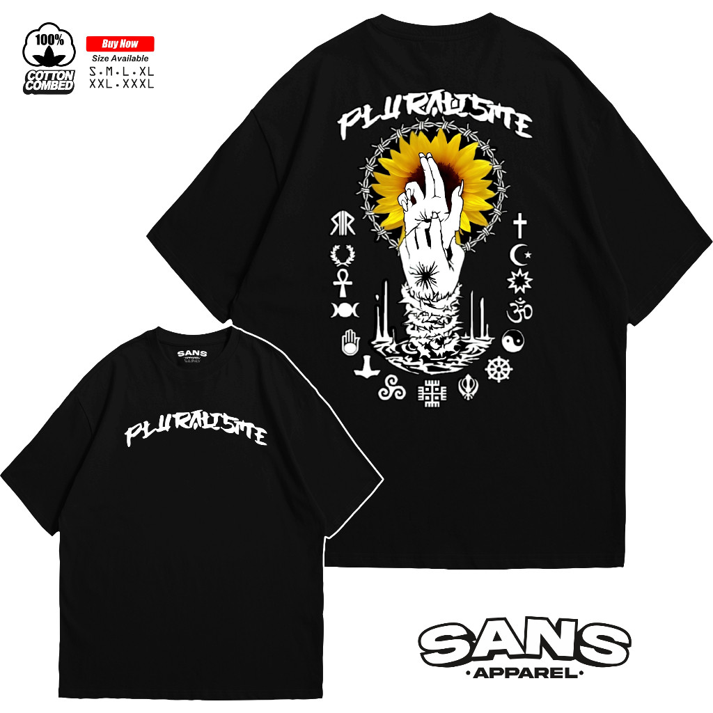 Kaos Pluralisme Tolerance Berduri New Series - Kaos Pluralisme Terlaris - Baju kata Pluralisme Terla