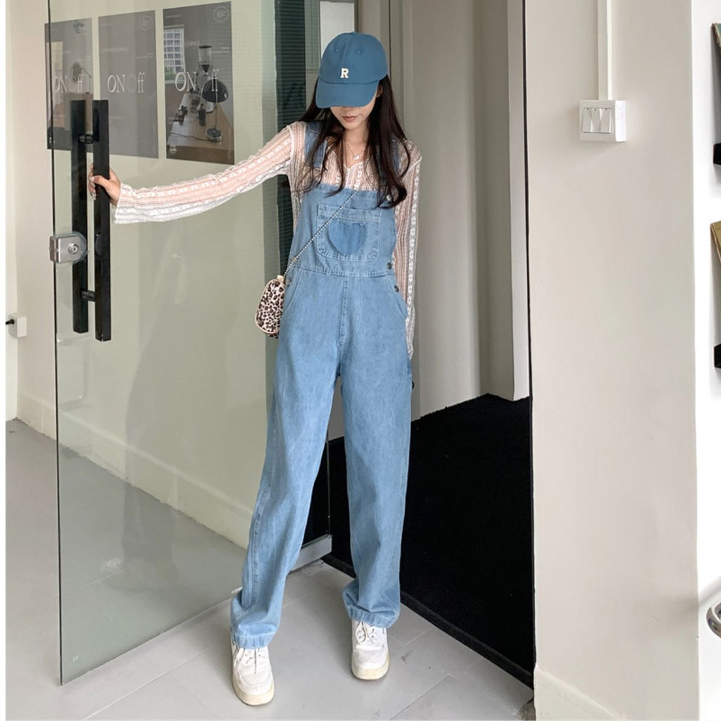 Overall Denim Retro Menyukai Celana Panjang Lebar Yang Longgar 008