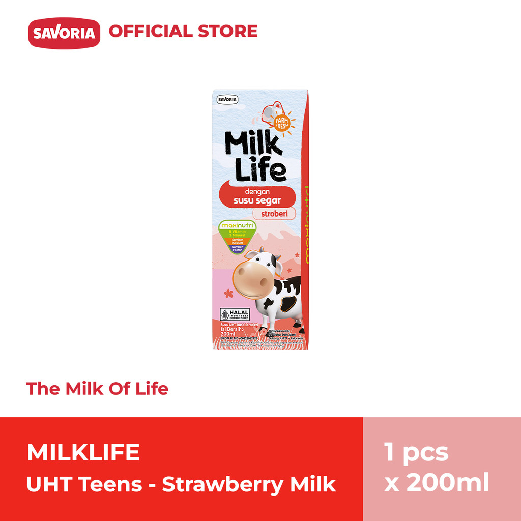 

MilkLife UHT Teens Strawberry Milk - Susu Rasa Stroberi 200ml