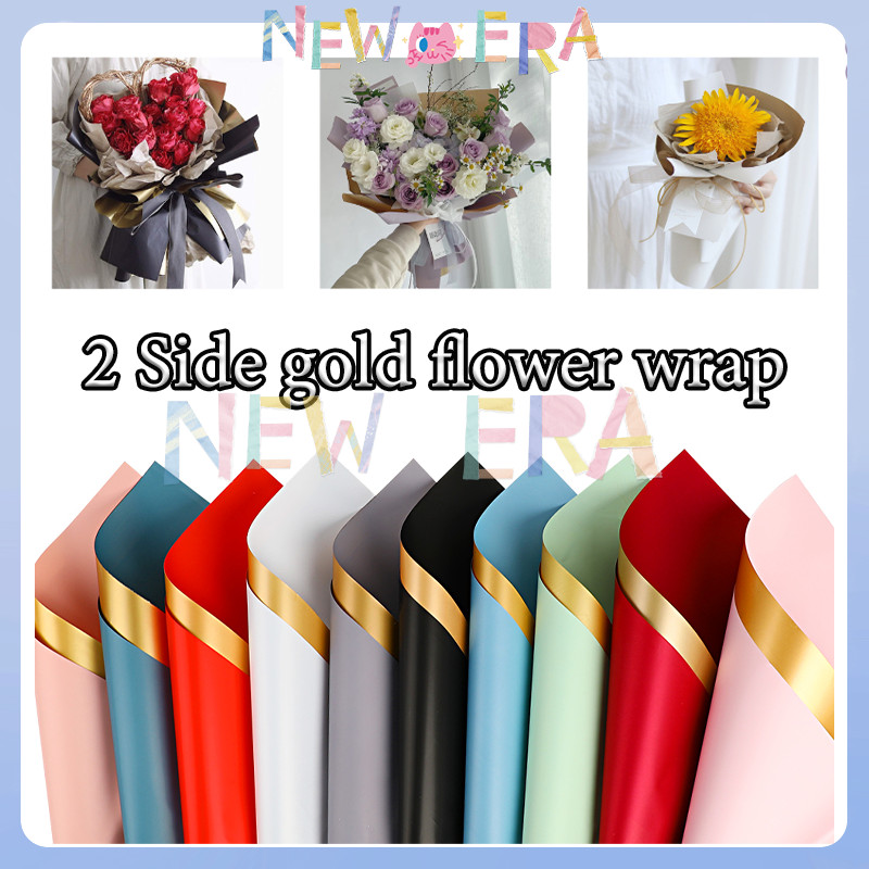 

Flower Wrapping Bi Color Gold Cellophane Kertas Buket Pembungkus Bunga