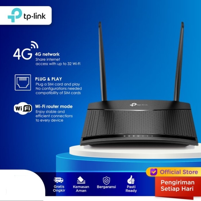 MODEM ROUTER 4G LTE TPLINK TP-LINK TP LINK UNLOCK SEMUA PROVIDER GSM 300Mbps TL-MR100 TLMR100 TL MR1