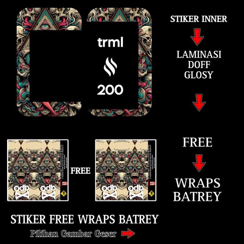 

LABEL STIKER GARSKIN TRML 200 DOFF GLOSY