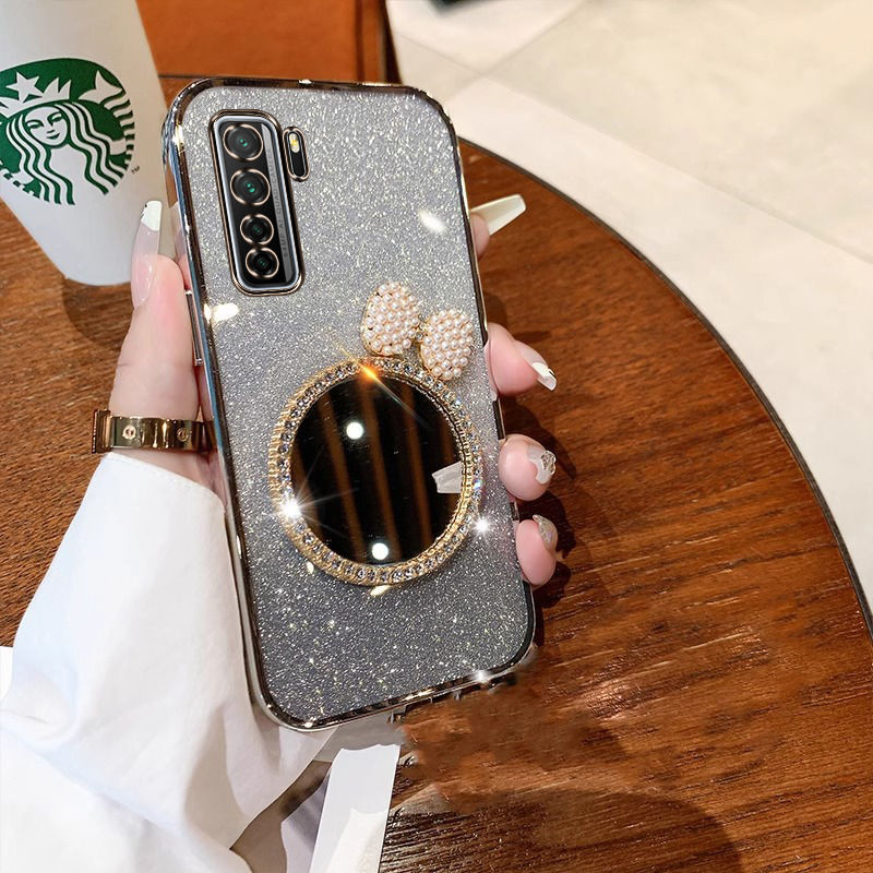 Casing HP Huawei Nova 7 / Nova 7 SE / Nova 7i Cermin rias bertabur berlian Penutup Penutup belakang 