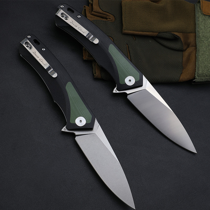 Petrified Fish PF838 Folding Knife Jackknife D2 Steel Outdoor Camping Hunting Hiking EDC Tool Ball B