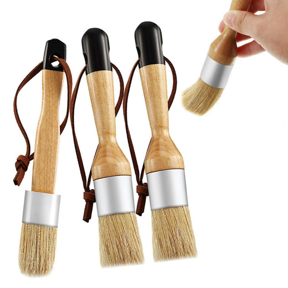 

4Pcs Durable Furniture Brush Sturdy Chalk Paint Brush Flexible Chalk Wax Stencil Brush Set Wide Application