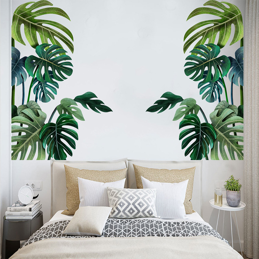 Wallpaper Dinding Ruang Tamu Minimalis Stiker Dinding Wallsticker Wall Stiker Motif Tropical Palm