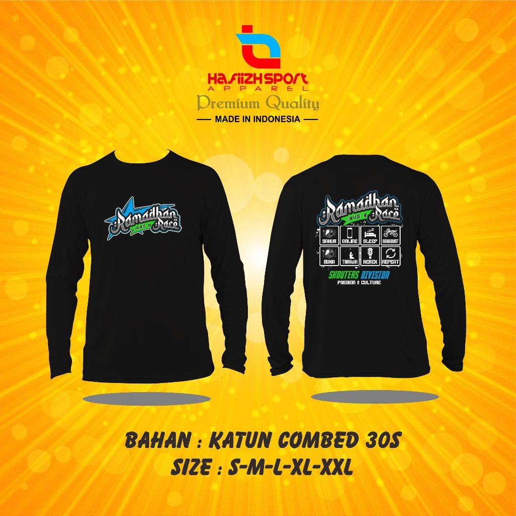 KAOS BAJU RAMADHAN RACE 1445 LENGAN PANJANG SAHUR ONLINE NGABUBURIT BUKA TARAWIH HEREX REPEAT PREMIU