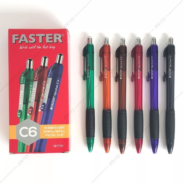 

FASTER BALLPOINT C-6 HITAM (1PACK = 12 PCS) - Hitam