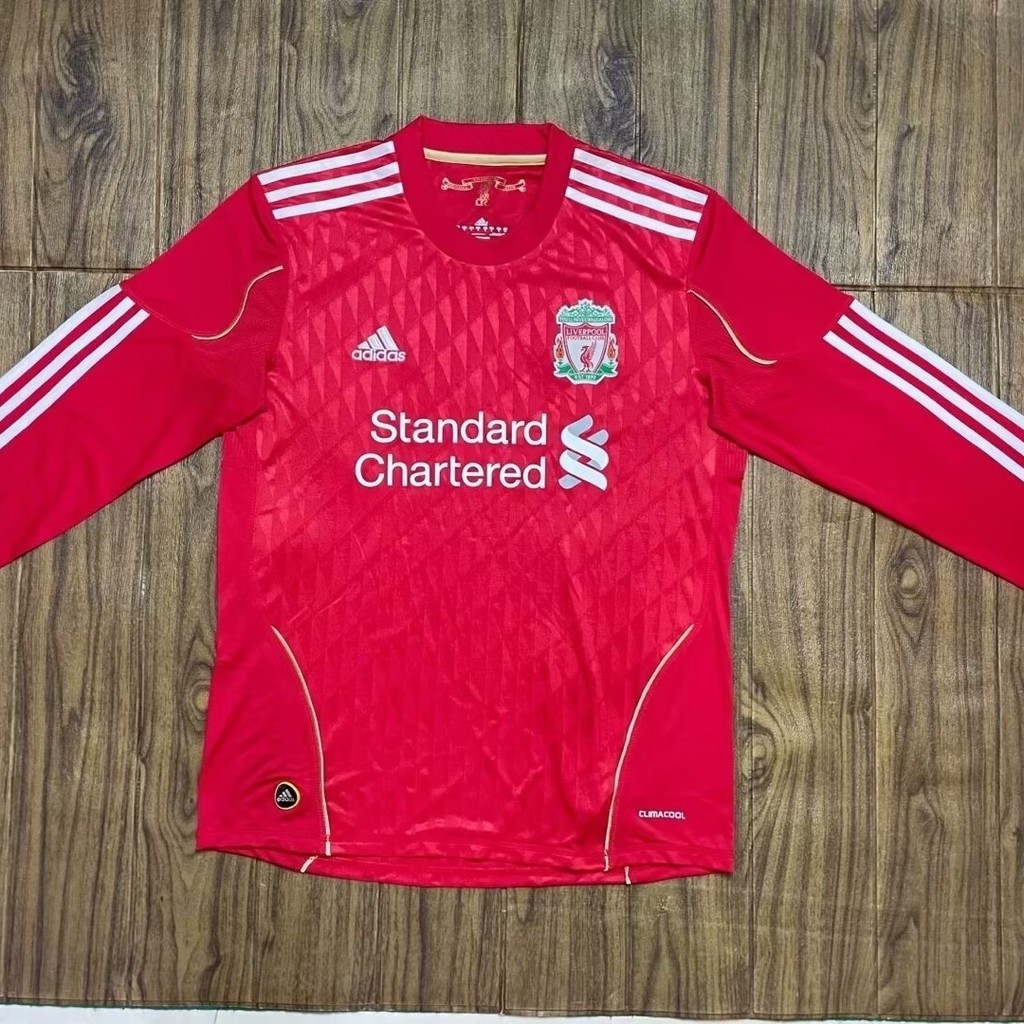 Liverpool Lengan Panjang 10 ~ 11 Jersey Seragam Olahraga Sepak Bola Pria Retro Kasual