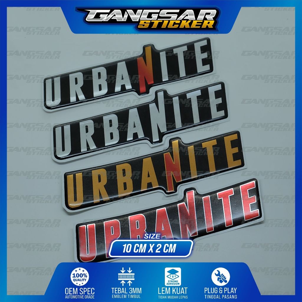 emblem timbul urbanite honda brio / emblem urbanite brio