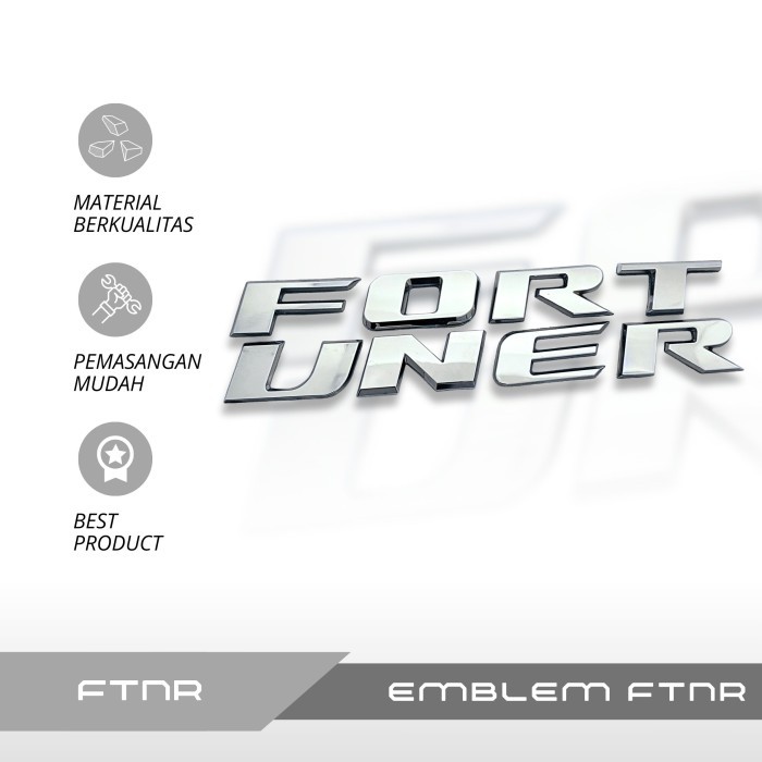 TBL Emblem Fortuner / Emblem Tulisan Fortuner / Emblem kap mobil