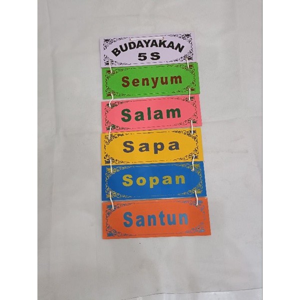 Mainan kreatif anak / MAINAN ANAK / PAJANGAN EDUKATIF BUDAYAKAN 5S SENYUM SALAM SAPA SOPAN SANTUN