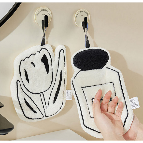 New Style Hand Towel Home Convenient Hanging Double-layer Thickened Speed Dry Absorbent Hand Cloth K