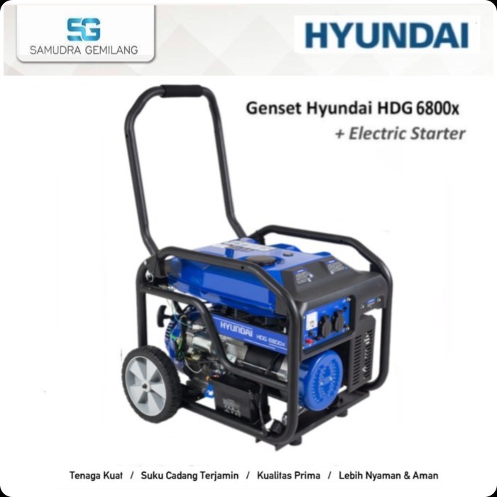 Genset Listrik Generator Hyundai HDG 6800X Gasoline Bensin 5500Watt