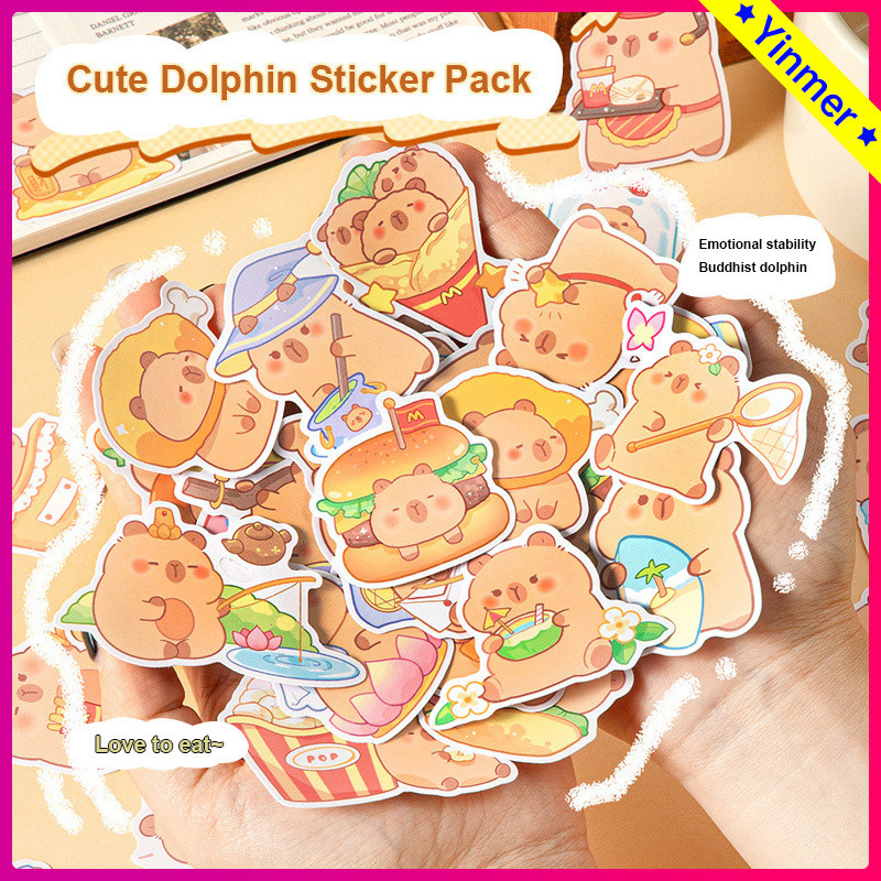 

COD✨Tas Stiker Kapibara Buku Tempel Siswa Bahan Dekoratif Stiker Telepon Gelas Air Lucu-Yinmer