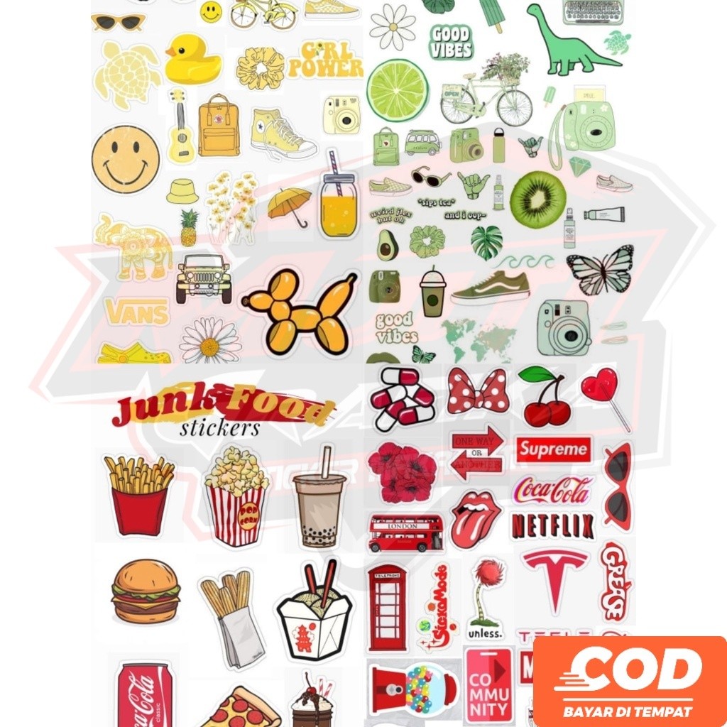 Stiker Aesthetic Tumbler Sticker Scrapbook Lucu Colorfull Waterproof