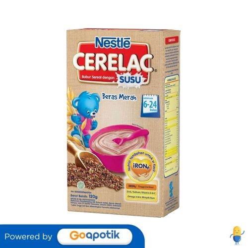 Nestle Cerelac Susu Rasa Beras Merah 6-24 Bulan 120 Gram Box