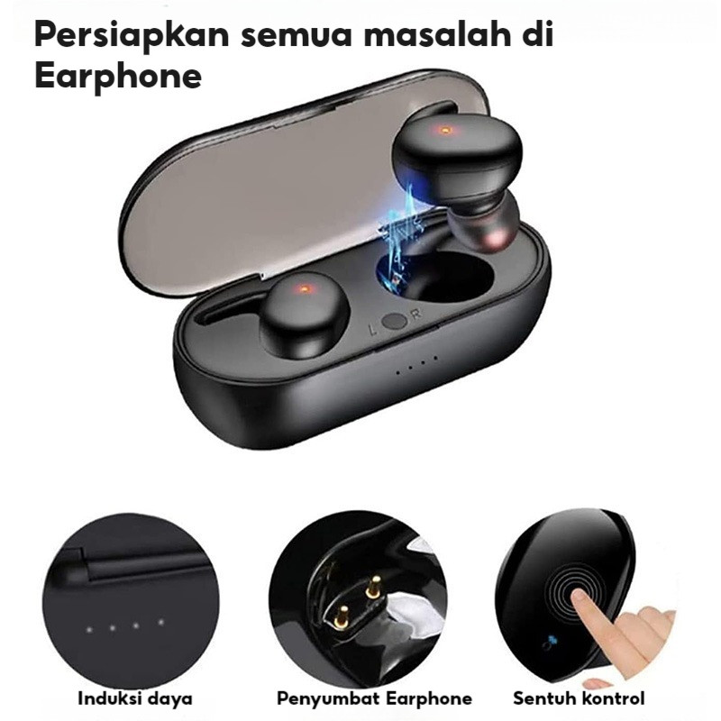 Earphone bluetooth y30 touched earphone, sebuah pabrik TWS olahraga outdoor headset 5.3 dengan pengi