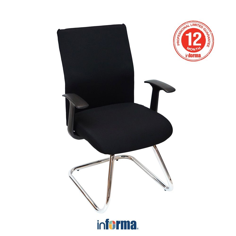 Informa Luke Kursi Tamu Kantor - Hitam Visitor Chair Tempat Duduk Client Furniture Indoor Kantor