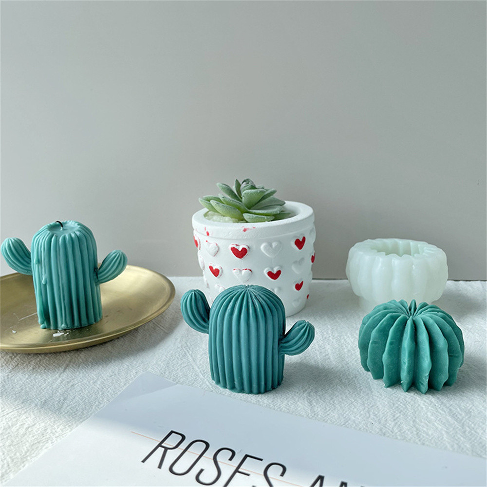 

3D Cactus Candle Silicone Mold Handmade Resin Soap Aromatherapy Plaster Aroma for Candle Making Tools Home Decor DIY Crystal