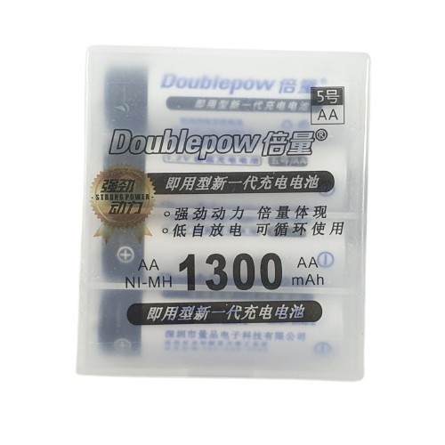 Baterai AA 4pcs 1300 mAh Bisa dicharge Batu Batre Cas Doublepow Batter.Baterai AA 4pcs 1300 mAh Bisa