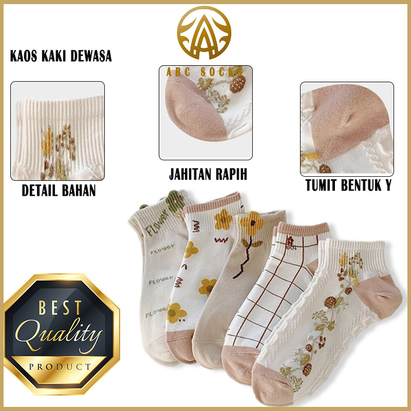 ABC Sock Official Kaos Kaki Wanita Dewasa semata kaki Kaos Kaki Pendek Wanita Dewasa Kaos kaki