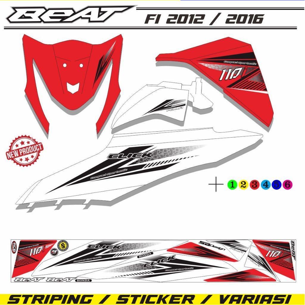 STRIPING MOTOR VARIASI LIS CLICK BEAT FI STIKER BEAT / VARIASI MOTOR