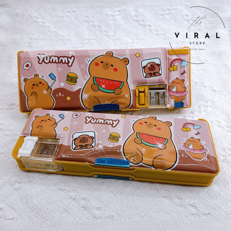 

THE VIRAL STORE Kotak Pensil Tepak Magnet Capybara Premium Tempat Pulpen Rautan Hewan Kapibara Lucu Unik Imut Termurah Grosir Cod