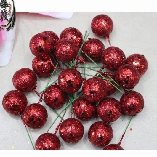 

Buah Cherry Gold Silver Dekorasi Pohon Natal Hiasan Parcel Natal Murah - gold gliter
