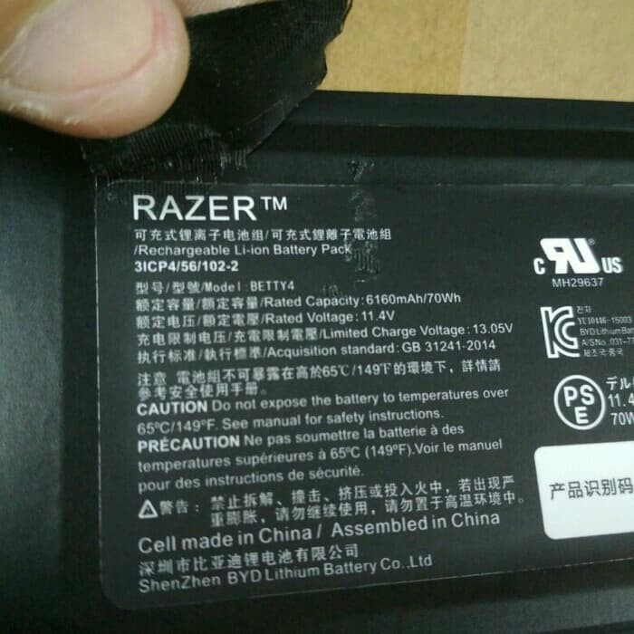 baterai Razer RZ09-0195 RZ09-0165 Blade 14 Inch 2016 V2 Betty 4