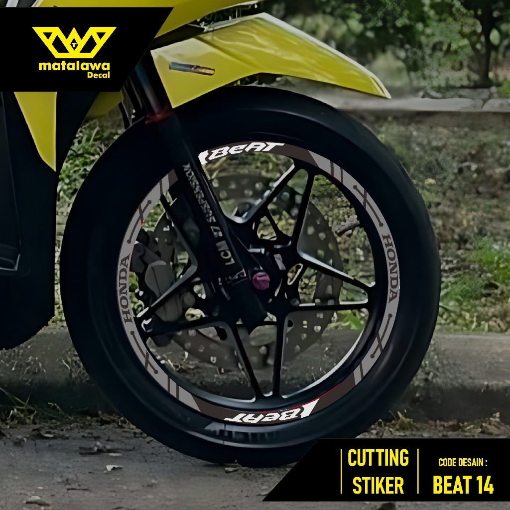 stiker velg honda beat fi Old street esp deluxe karbu sticker cutting velk motor ring 14 beat 14