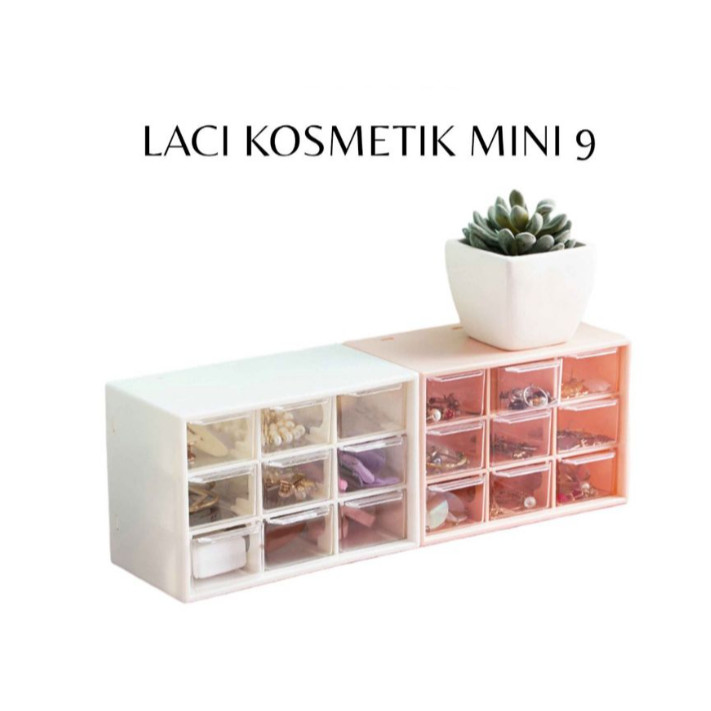 SID LACI MINI 9 SEKAT LACI KOSMETIK PERHIASAN OBAT-OBATAN SERBAGUNA KECIL MINI UNIK LUCU ESTETIK