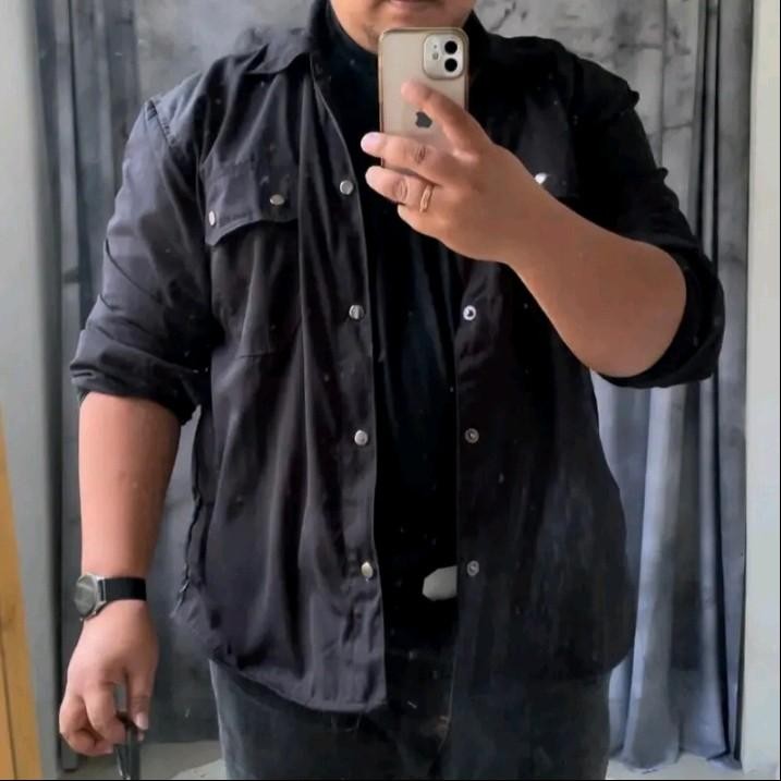 Jaket Pria Jumbo 3XL 4XL 5XL Semi Parka Polos canvas kain