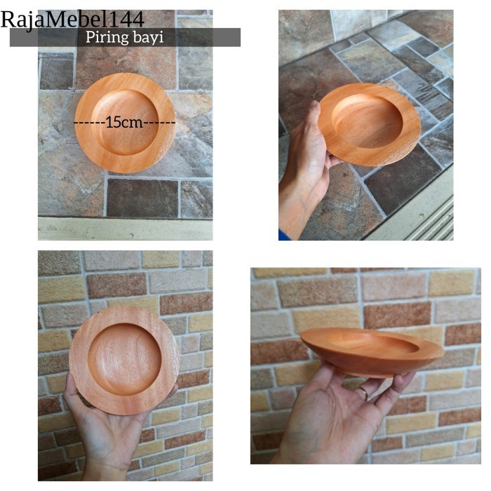 

Piring Kayu mini/ Piring bayi D15 free ongkir